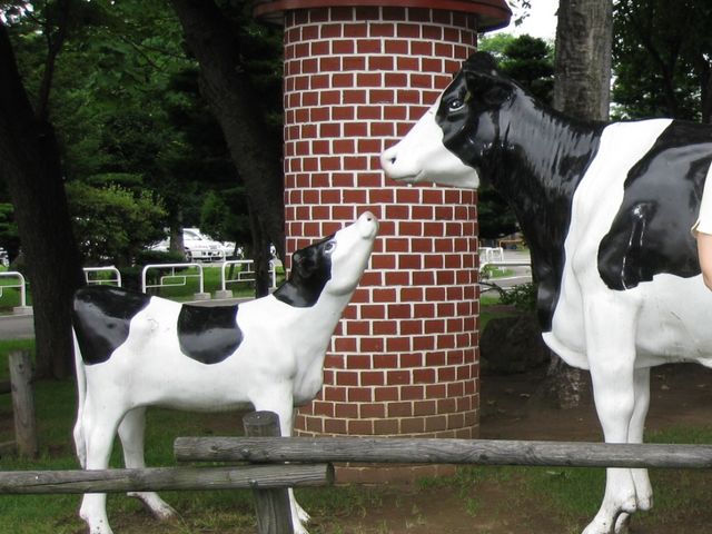 敷地内の庭園には牛のモニュメント_雪印メグミルク酪農と乳の歴史館