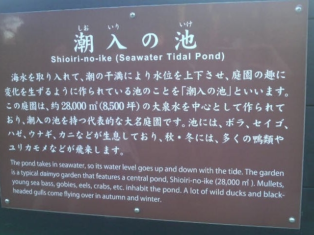 浜離宮庭園・潮入の池の案内板_潮入の池(浜離宮恩賜庭園)