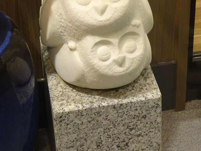 入り口にあったふくろう_廻鮮寿司かね喜 牛久店