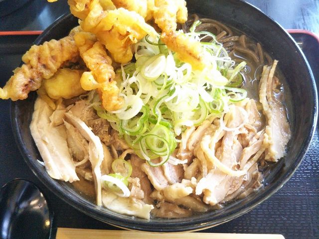 冷たい肉そばゲソ天トッピング_肉そば藤七