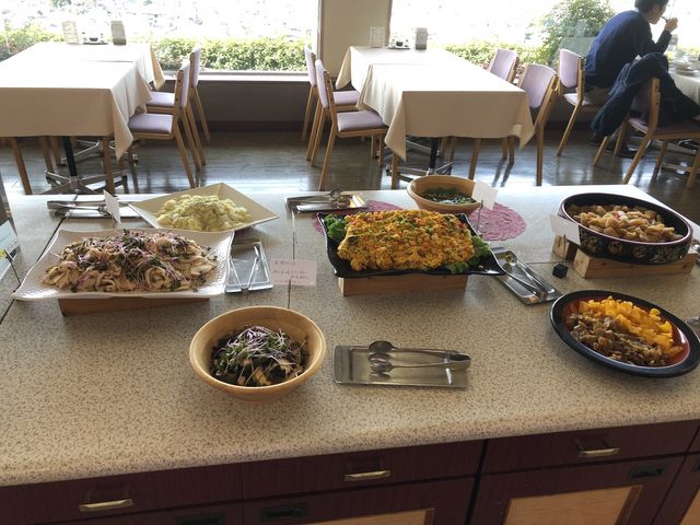 お昼は、ヘルシーなバイキングです。_ナチュラルファームシティ農園ホテル