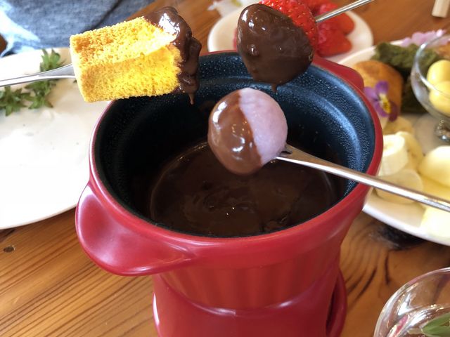 チョコフォンデュ_観光農園うめかのお庭