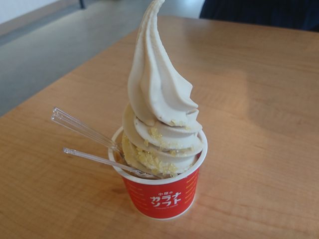 有名なガラナソフトです。ガラナの味がしてはじけるキャンディーがトッピングされて美味しかったですよ。_道の駅 なないろ・ななえ
