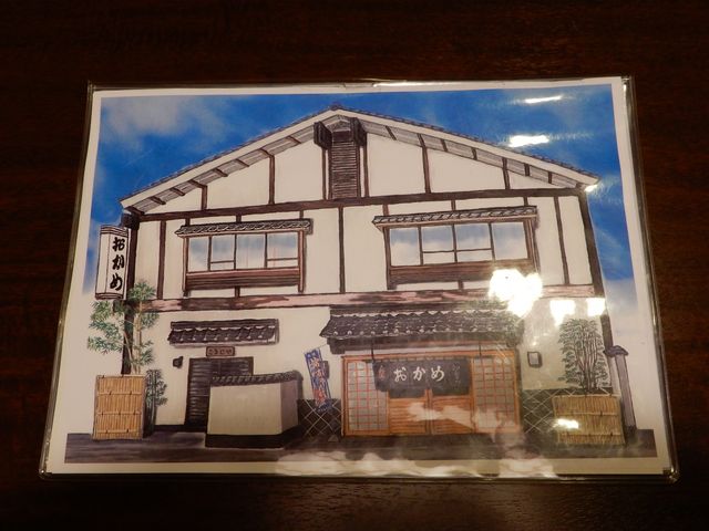 お店の絵が飾られていました_おかめ