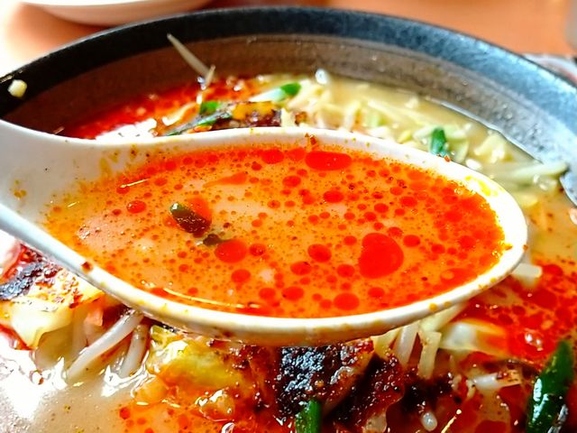 辛し味噌野菜たんめんのスープ_幸楽苑十和田店