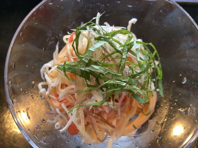 梅としらすの冷たいパスタ。_文化屋 岐阜店