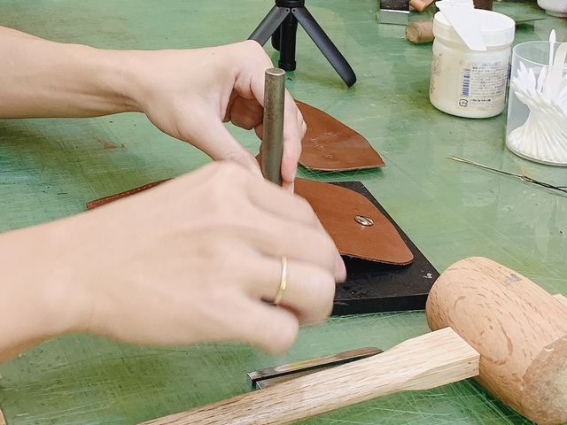 刻印の様子_革遊びHARUHINO