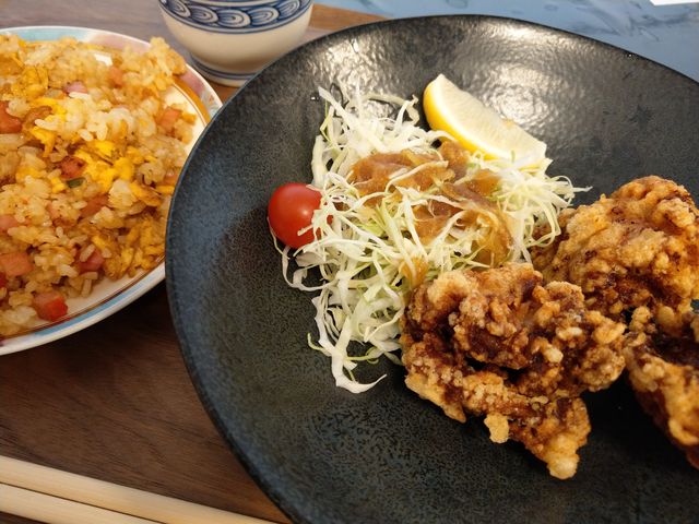 チャーハンは、ネギが苦手なので抜いてもらいましたが本来はネギのってます。_阿蘇熊本空港ホテル エミナース