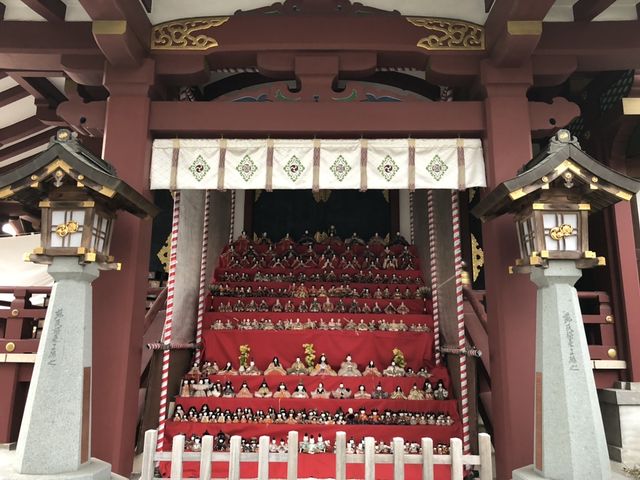 荒川区 素盞雄神社 天王様 桜 桃 雛壇_素戔雄神社