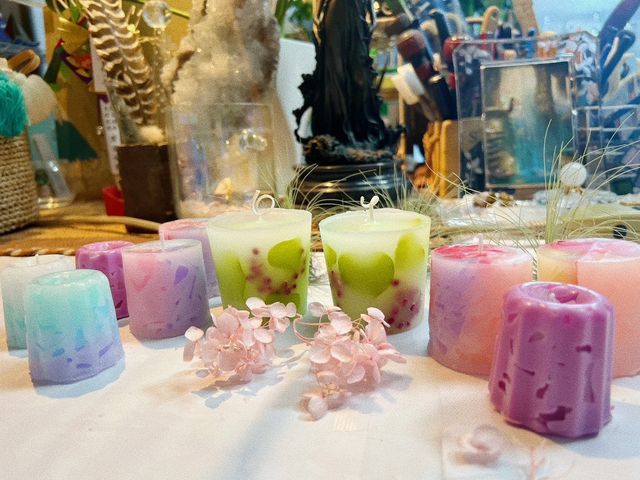 完成したキャンドル_Stainedglass Pastel