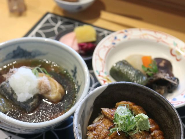 湯だし生麩と小うな丼定食。_いただき
