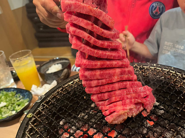 和牛のすだれ焼き_神戸ビーフ焼肉 お加虎三宮店
