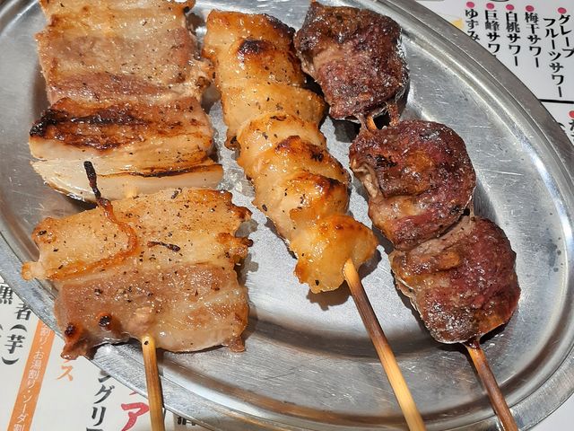 豚バラ ぼんじり ハツ_やきとりセンター 一関駅前店