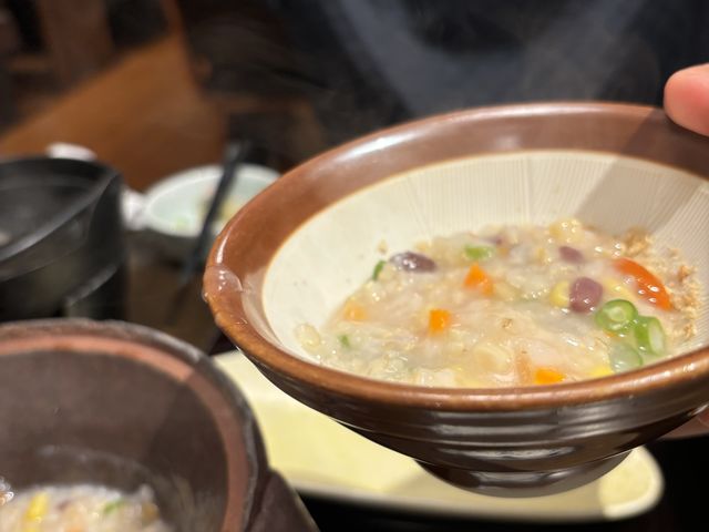 美味しかった薬膳お粥_貝掛温泉