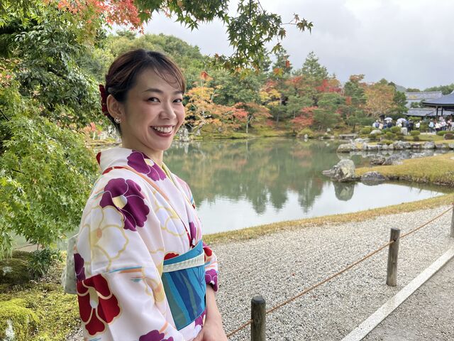 京都のお庭と着物_Rakue