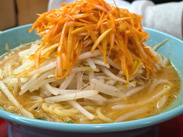 ねぎ味噌ラーメンもやしマシ_くるまやラーメン足立保木間店