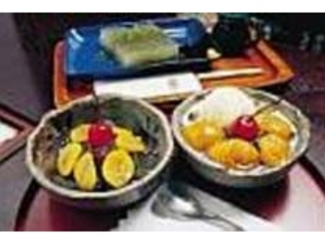 くりあんみつ、あんずクリームあんみつ_茶房 夢屋