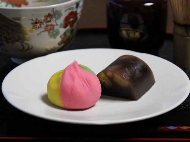 11月の和菓子2種「錦秋」と「栗まんじゅう」_和菓子教室sakura