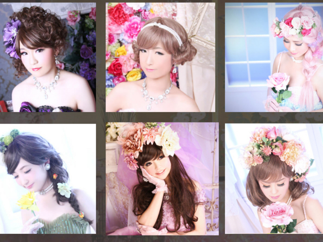 変身写真はフェアリー、可憐、セクシー系、クール系など様々なイメージで変身を楽しめます。_花魁体験・変身写真館Angelle