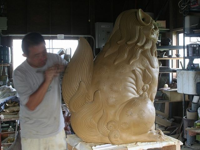 大きな狛犬_鬼瓦工房 清泉