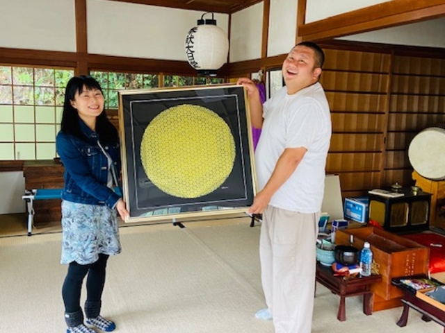 安佐北区可部にある1200年の歴史ある真言宗のお寺 金亀山福王寺様へ曼荼羅絵 "金亀の心"福王寺様命名 を奉納致しました。_手作り雑貨販売&教室 アトリエム