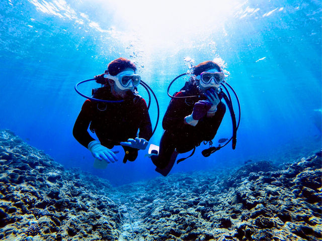水中からの青い光を体全身で感じれば癒されること間違いなし★_diving&workshop IHANASHI