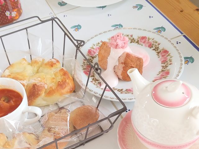 ティータイムの一例_ローズブラッシュ カフェ気分de 手作り1day体験スタジオ