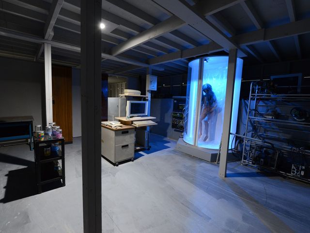 アリーナシャングリラ地下研究室。地下は怪しげなお化け屋敷のような作りでスリルを楽しめます。_サバイバルゲームフィールドアリーナシャングリラ