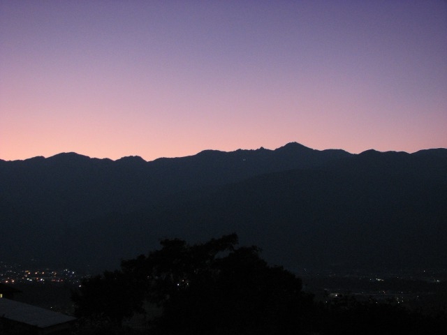 工房からの眺望_秋の夕暮れ_山の木窯