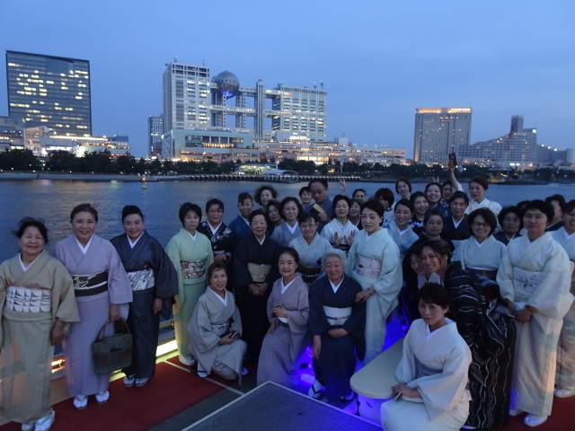 2019 7月屋形船を貸し切って夏のイベント開催しました_美保姿きもの学院 つくば校