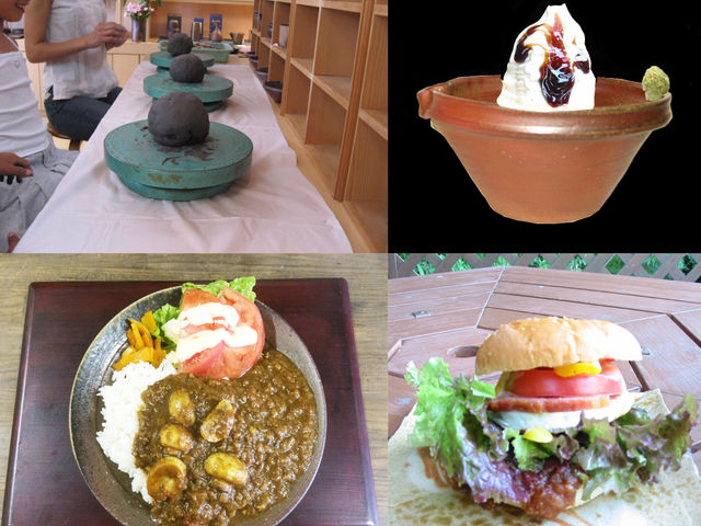 陶芸体験の後は名物醤油ぶっかけアイスクリームがサービスです!!
全国グランプリ出場の備前カレーや備前バーガーもお割引(100円)になります。_衆楽館