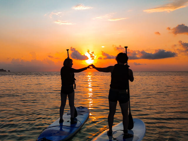 サンセットサップツアーで海に沈んでいく夕日も見ることができます!_石垣島 星空フォトツアー MONDO PIECE