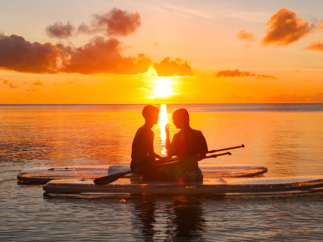 サンセットサップツアーで海に沈んでいく夕日も見ることができます!_石垣島 星空フォトツアー MONDO PIECE