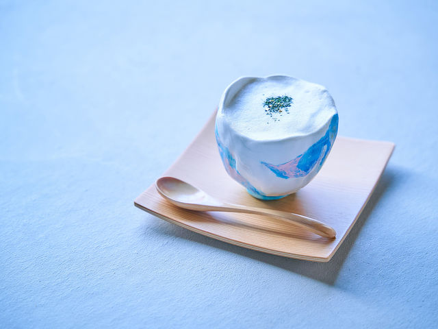 ここでしか飲めない日本茶のラテ♪_金沢茶寮