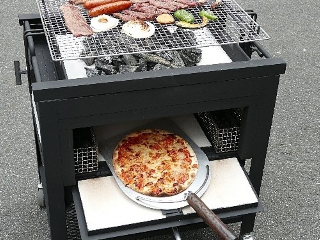 オリジナル石窯付きBBQバーベキューコンロ_遊泊昭和町
