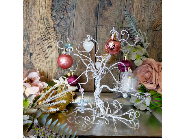 スノーツリー クリスマスツリー クリスマスアレンジ christmas ワイヤークラフト ワイヤー wire snow_工房椿