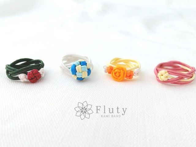 ちょこっと遊び心で。紙バンドで作った指輪です_紙バンドFluty