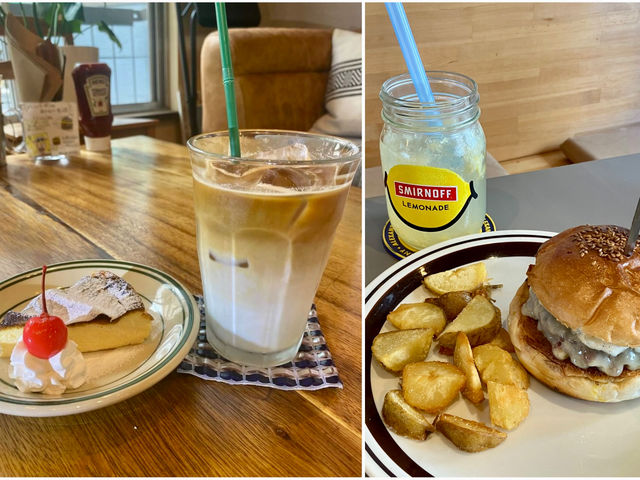 選べるドリンクと嬉しいデザート付き。ハンバーガー(有料)もぜひ♪_Glass In The Pocket