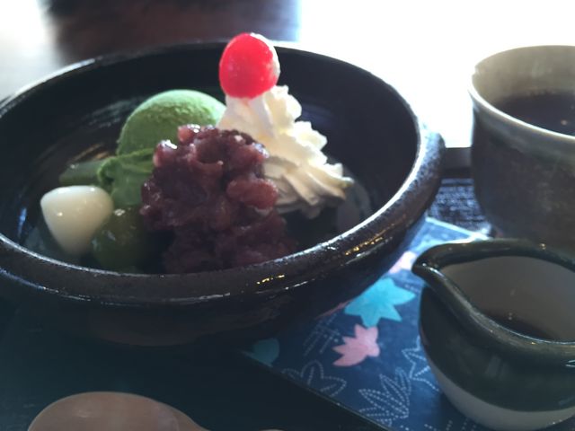白玉と抹茶アイスがおいしい_なら和み館 Restaurant&Cafe あをがき