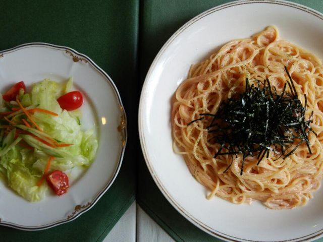 ボリュームたっぷり明太子パスタ♪_レストランソニアン