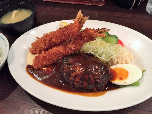 ハンバーグ&エビフライ_グリル欧風軒