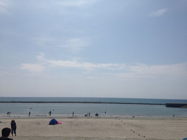 青い海と青い空。_江口浜海浜公園