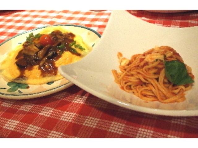 オムライスとパスタ_銀座たまご屋さん