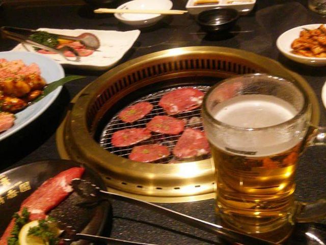 焼肉にビール!最高!_清香園 半道橋店