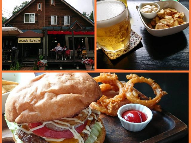 ポークバーガーとポテトとビール_サウンズ・ライク・カフェ