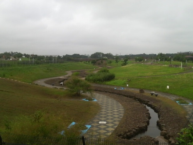 撮影者の背後に厚木飛行場_綾瀬スポーツ公園
