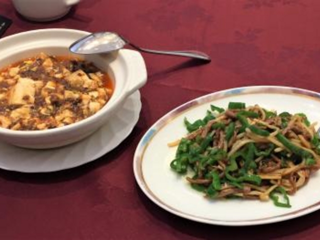 麻婆豆腐と青椒牛肉絲_銀座 桃花源