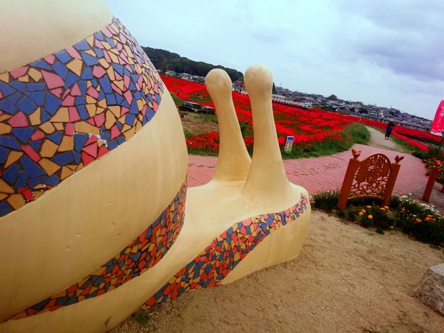 ででむし公園からの風景_矢勝川堤の彼岸花