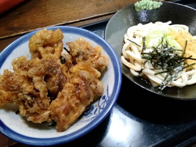 ミニきのこ天丼&うどんセット(850円)_十勝山賊うどん 本舗