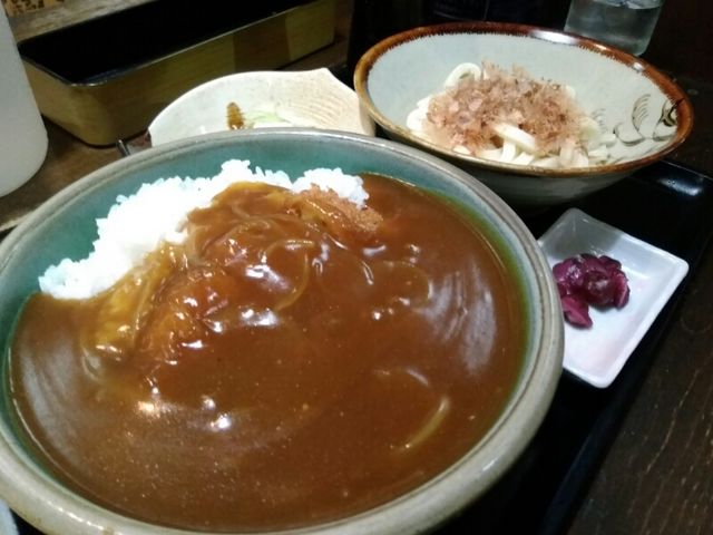カツカレー&ミニうどんセット(1,200円)_十勝山賊うどん 本舗